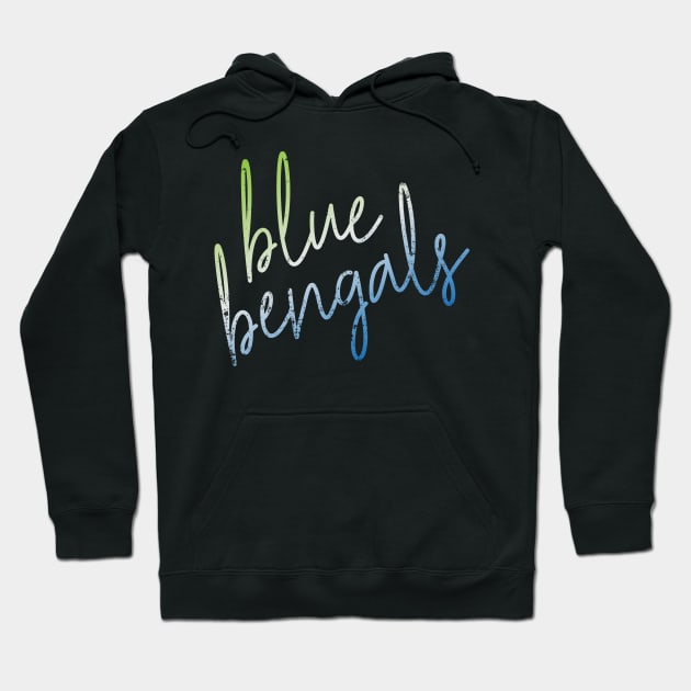 CURSIVE blue bengals Hoodie by bluegrasscheercats